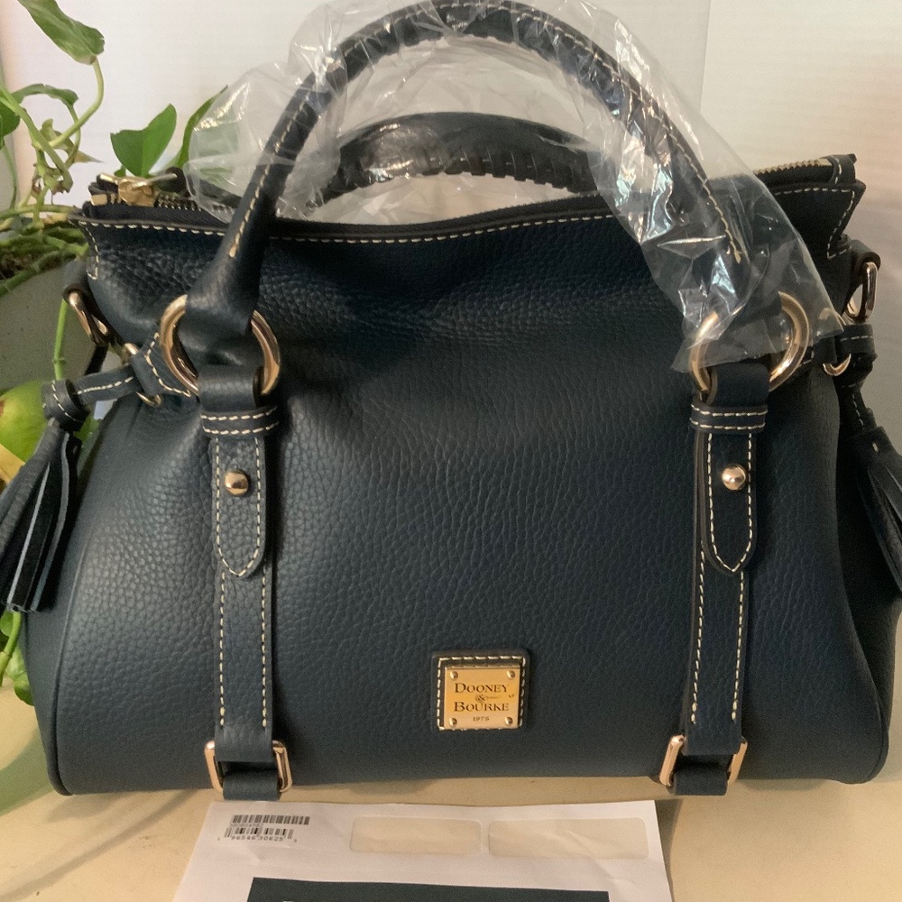 Dooney & Bourke Pebbled Leather Satchel in Mediterranean Blue NWT